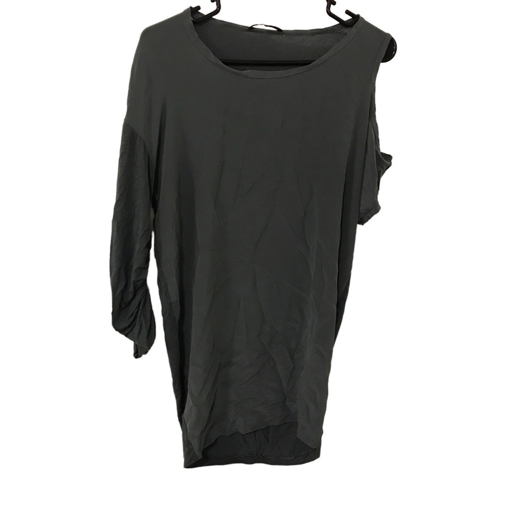 Maje paris asymmetrical sleeve silk blend top size 1